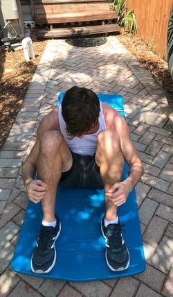 makeshift gym in the backyard